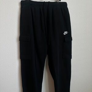 Nike Men’s Black Cargo Pants with White Logo